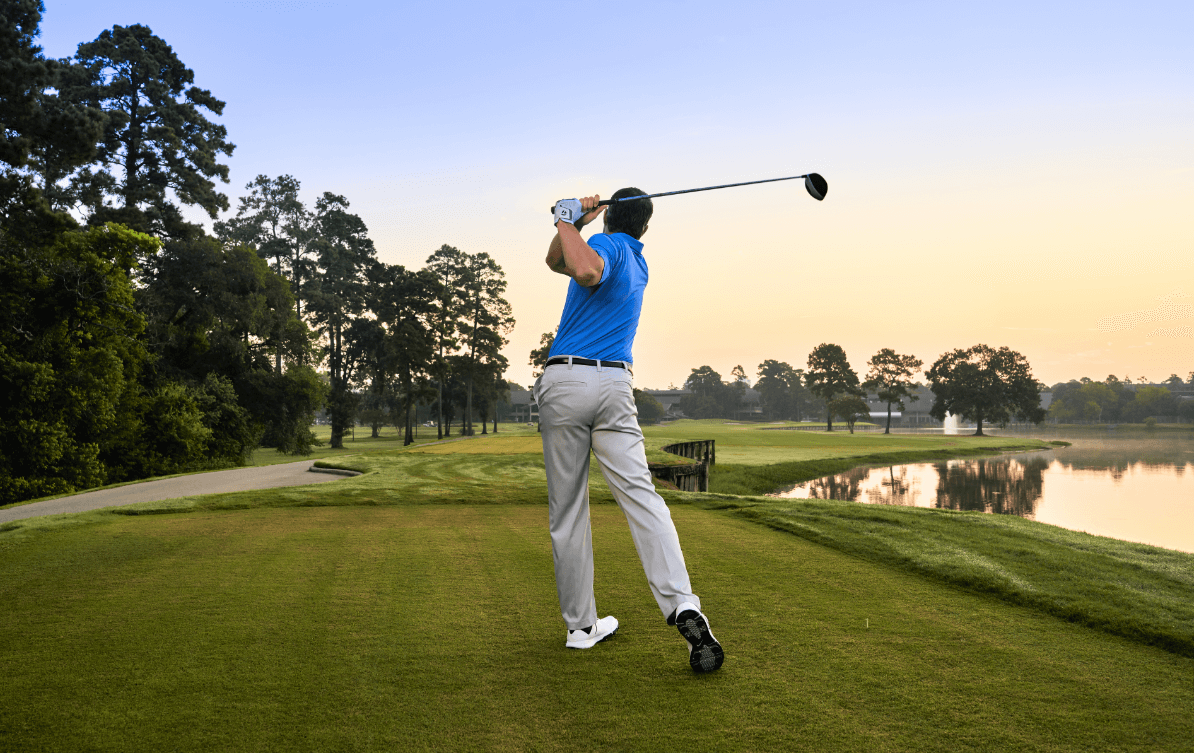 Man at the gold course in the Woodlands Man at the gold course in the Woodlands